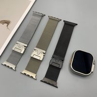 Jmetec 38mm 42mm 46mm 49mm montre intelligente en acier inoxydable couleur titane bracelet de montre en métal milanais pour Apple Watch Ultra 2