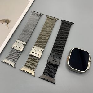 Correa <span class=keywords><strong>de</strong></span> <span class=keywords><strong>Reloj</strong></span> <span class=keywords><strong>de</strong></span> Metal Estilo Milanés <span class=keywords><strong>de</strong></span> Acero Inoxidable Color <span class=keywords><strong>Titanio</strong></span> para <span class=keywords><strong>Reloj</strong></span> Inteligente Jmetec 38mm 42mm 46mm 49mm para Apple Watch Ultra 2 - Product Image 5