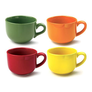Tazas de Sopa Jumbo de Porcelana Esmaltada en 4 Colores, Aptas para Alimentos, Lavavajillas y <span class=keywords><strong>Microondas</strong></span>, Modernas - Product Image 1