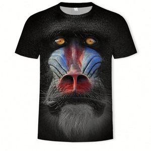 Men's Casual <b>T</b>-Shirt with 3D Digital Printing Short Sleeve Monkey Orangutan Pattern <b>T</b> Shirts - Product Image 6