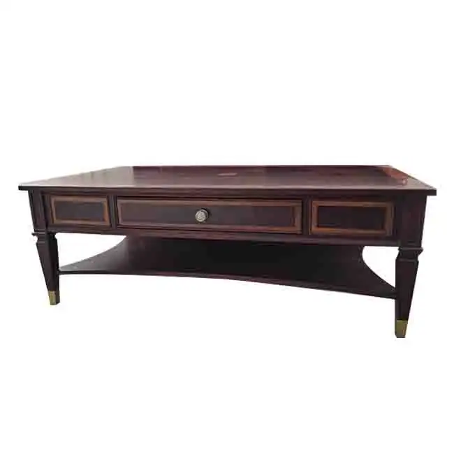 Nouvelle table basse classique chinoise simple et moderne en bois massif Table à thé rectangulaire de salon longue