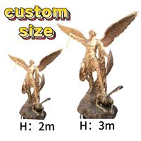 Sculpture d'ange traditionnelle en bronze, grande statue d'art avec technique de moulage, sculpture extérieure de haute qualité
