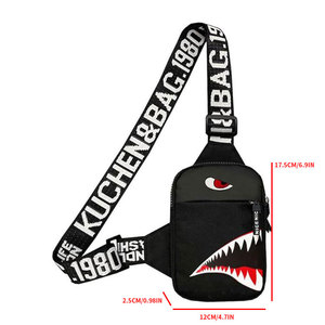 Tubarão <span class=keywords><strong>Men</strong></span>'s Casual Peito Pack Esportes Pequena Mochila Mini Telefone Móvel Ombro Messenger <span class=keywords><strong>Bag</strong></span> - Product Image 4