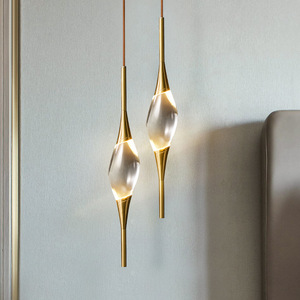 Postmodern Hotel Room <b>Crystal</b> Bay Window <b>Chandelier</b> Luxury Copper and <b>Crystal</b> Nordic Bedside Lamps for Home Restaurant Bar Use - Product Image 4