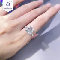 Yadis gemmes Princess cut lab diamond cvd avec bague de fiançailles IGI Platinum 950
