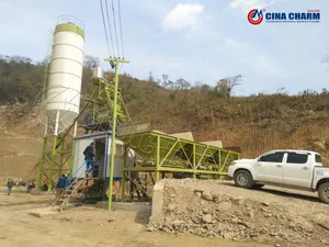 Ultra Cost Effective HZS35 Hopper Type Concrete Batching Plant Ready Mix Concrete Batching Plant Used For Making Raw Materials