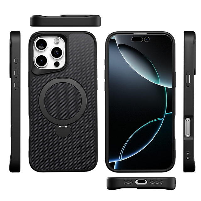 Luxury Magnetic Design Mobile Phone Case for iPhone 14 15 16 Pro Max TPU Acrylic Back Cover with Metal Button