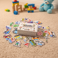Autocollants magnétiques pour véhicules UCI ODM pour enfants, jouet éducatif sur le transport, puzzle magnétique DIY, ensemble de jouets d'apprentissage