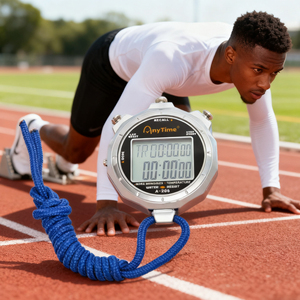 Cronómetro Deportivo Profesional de Metal Electrónico con <span class=keywords><strong>Pantalla</strong></span> LCD de 2 Filas, Memoria para 60 Vueltas, Resistente al Agua, Temporizador de <span class=keywords><strong>Cuenta</strong></span> Regresiva para Exteriores - Product Image 2