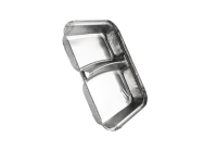 Boîte à lunch jetable à 2 compartiments avec couvercle en aluminium S22737H Plateau en aluminium Compartiment Plateau Blister Process