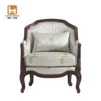 Chaise de canapé américaine traditionnelle personnalisée coussin en tissu brodé de haute qualité écologique cadre en bois massif chambre à coucher salle à manger