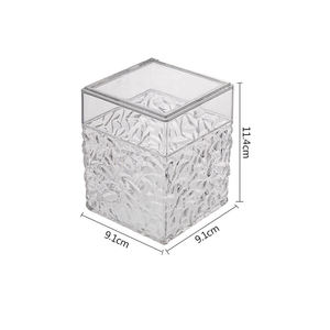 Caja de Almacenamiento de Hisopos de Algodón de Acrílico con Patrón de Hielo Personalizable al por Mayor, Organizador de Baño de Lujo Ligero OEM - Product Image 5