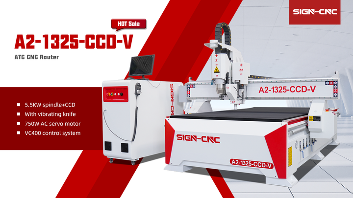 A2-1325-CCD-V Wood CNC Router Machine with Camera and Vibrating