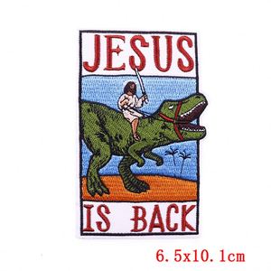 Patchs brodés en gros avec croix de Jésus et dessin animé, patchs thermocollants Satan pour vêtements, patchs brodés personnalisés de créateur - Product Image 3