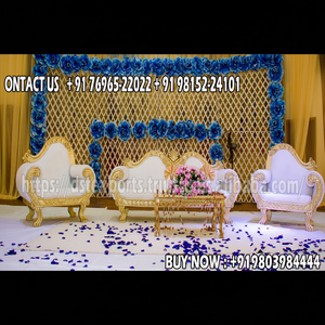 Conjunto de sofá de escenario blanco para boda moderno, conjunto de sofá de escenario blanco para ceremonia de boda, conjunto de sofá de escenario tradicional para boda, decoración - Product Image 1