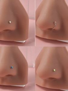 Piercing de <span class=keywords><strong>Nariz</strong></span> Moderno en Forma de L, Barra Curva, Película Reflectante, Piercing Recto para la <span class=keywords><strong>Nariz</strong></span>, Lote de Piercings, Piercing de <span class=keywords><strong>Nariz</strong></span> Tipo Cuff, <span class=keywords><strong>Clip</strong></span> para la <span class=keywords><strong>Nariz</strong></span> - Product Image 6