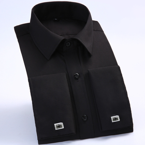 Order Online Black Dress Shirt With French Cuffs Anti-Wrinkle Design |  Alibaba.com