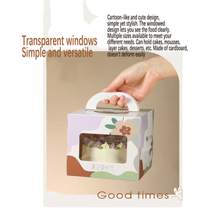 Boîte à gâteau portable Strawberry Window 4/6/<span class=keywords><strong>8</strong></span> pouces, boîte à gâteau d'anniversaire, boîte d'emballage pour pâtisserie - Product Image 3