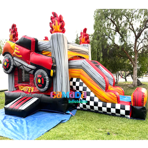 Château gonflable Monster Truck avec toboggan et souffleur pour fêtes d'enfants - Cool et pas cher - Product Image 1