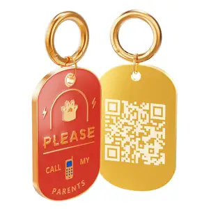 Personalized Dog Tags Scan Tag QR Code Receive Free Online Pet Profile Modifiable Dog Tag Engraved Custom Logo Pet