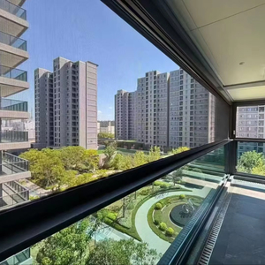 Fenêtre coulissante verticale <span class=keywords><strong>automatique</strong></span> sur mesure en verre trempé et aluminium, à levage électrique, pour villa, fenêtre panoramique - Product Image 1