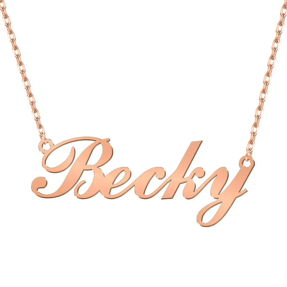 Customate Fashion Unique 925 Sterling Silver Jewelry Gold Plated Old English Font Necklace Sets Custom Name Necklace