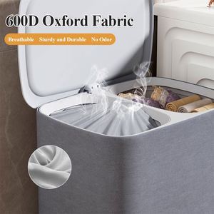 Custom LOGO Compartment Foldable Oxford Fabric Laundry <b>Basket</b> Removable Inner Bags Large Capacity Clothes <b>Hamper</b> - Product Image 4