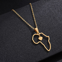 Collier carte Unique de la reine d'egypte néfertiti, breloques carte d'afrique, collier pour femmes