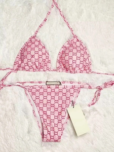 Hot Selling Ladies Sexy Halter Swimwear Beachwear Printed Push Bikini Set for Holidays Women's Two Piece Thongs Bottom <strong>Swimsuits</strong> - Product Image 5