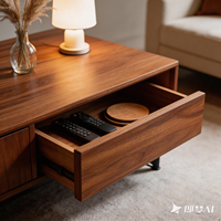 Meuble TV et Table Basse Scandinaves Modernes en Bois Massif, Combinaison Réglable avec Meuble Bas pour Salon, Meuble de Maison Adapté aux Téléviseurs de 65 Pouces