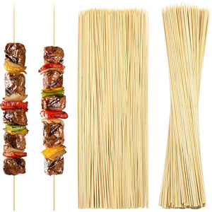 Newell-fabricante de palos de <span class=keywords><strong>Kebab</strong></span> respetuosos con el medio ambiente, estándar de exportación, pinchos redondos de bambú de 25cm con logotipo personalizado, venta al por mayor - Product Image 1