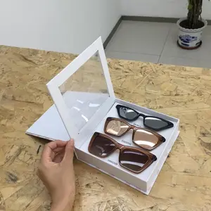 定制标志自有品牌著名品牌翻盖盒光学礼品包装纸板眼镜包装太阳镜纸盒