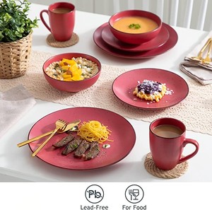 <span class=keywords><strong>Service</strong></span> <span class=keywords><strong>de</strong></span> vaisselle <span class=keywords><strong>en</strong></span> céramique rouge, 16 pièces, pour 4 personnes, assiettes mates, vaisselle <span class=keywords><strong>en</strong></span> <span class=keywords><strong>grès</strong></span> - Product Image 3