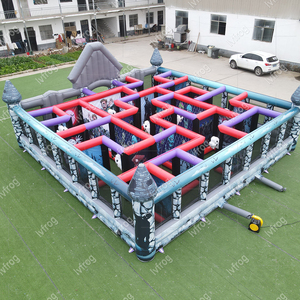 สนามกีฬาเขาวงกตเป่าลมรูปฟักทองบ้านผีสิงฮาโลวีนพร้อมเกมหลังคา - Product Image 4
