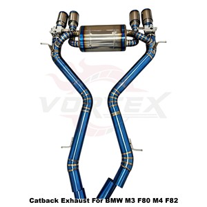 Escape Trasero de Titanio Vortex Performance de Igual Longitud para BMW M3 F80 M4 F82 2014-2018 con Válvula Electrónica Azul - Product Image 5