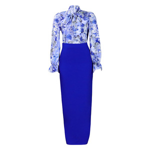 Nuevo Conjunto <span class=keywords><strong>de</strong></span> <span class=keywords><strong>Falda</strong></span> <span class=keywords><strong>y</strong></span> <span class=keywords><strong>Blusa</strong></span> con Estampado Floral para Mujer, Ropa <span class=keywords><strong>de</strong></span> Oficina, Elegante <span class=keywords><strong>Falda</strong></span> Larga para Mujer - Product Image 6