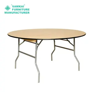 SK-ZDZ-F003 sofisticato tavolo rotondo in legno pieghevole 48in per lussuosi eventi all'aperto e banchetti dell'hotel