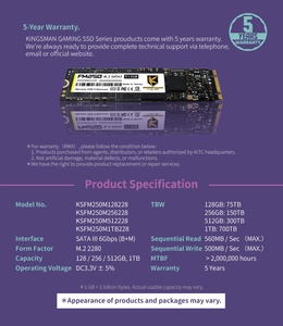 ฮาร์ดไดรฟ์สำหรับเล่นเกม KINGSMAN 128GB M.2 Internal 3.0 สำหรับคอมพิวเตอร์ M.2 SSD 3 128GB - Product Image 6