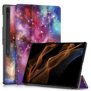 Net-kılıf PU deri darbeye akıllı kapak Tablet Samsung kılıfı Galaxy Tab S9 Ultra Tablet kol çantası