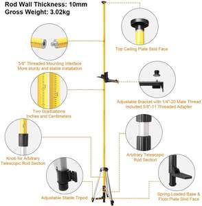 <span class=keywords><strong>Huepar</strong></span> — trépied télescopique, support de niveau Laser, LP36, 3.7m/12 pieds - Product Image 2