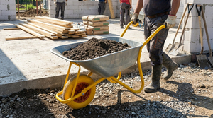 <span class=keywords><strong>Brouette</strong></span> robuste en métal WB6404H avec plateau, capacité 150 kg, roue en mousse PU durable, pour la construction et le jardinage en Afrique - Product Image 6
