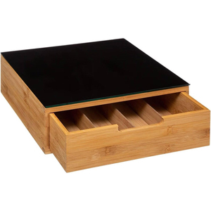 <span class=keywords><strong>Porta</strong></span> <span class=keywords><strong>Capsule</strong></span> caffè caffè Espresso in bambù con 5 vano regolabile, organizzatore di contenitori per bustine di tè - Product Image 1