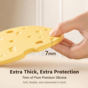 Cheese Shaped <b>Silicone</b> <b>Trivet</b> Mat Resistant 299C Non Slip Pot Holder Kitchen Table Protector BPA <b>Silicone</b> Pad Free Set - Product Image 3
