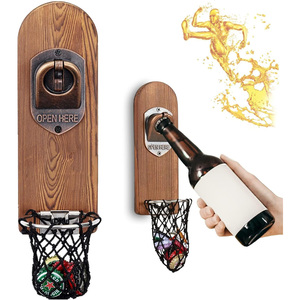 Práctico abridor de botellas magnético de madera y Metal para colgar en la <span class=keywords><strong>pared</strong></span> <span class=keywords><strong>sacacorchos</strong></span> para cocina abridor de cerveza personalizable magnético - Product Image 1