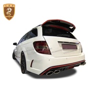 FRP + fibre de carbone matériel PD Style voiture carrosserie Kit pare-chocs de voiture pour Benz classe C 2012-2014 W204 Wagon Version