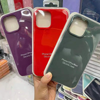 Coque de téléphone en silicone liquide avec logo officiel et boîte de vente au détail pour Apple iPhone X XR XS 11 12 13 14 Plus Mini 15 15PRO Pro