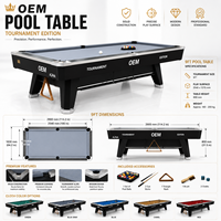 Table de billard américaine de luxe pour tournoi, en contreplaqué massif, avec système de poches en cuir véritable, plateau en ardoise, service direct usine OEM ODM pour la maison