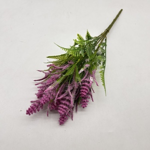 Bouquet de 38 cm de queues de renard artificielles floquées et de tiges de fougère, arrangement de plantes vertes épinhées pour mariage, décoration intérieure, accessoires doux - Product Image 4