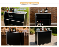 Comptoir de bar pliable portable à LED moderne et nouveau design, noir, pour événements et fêtes, en vente à prix d'usine