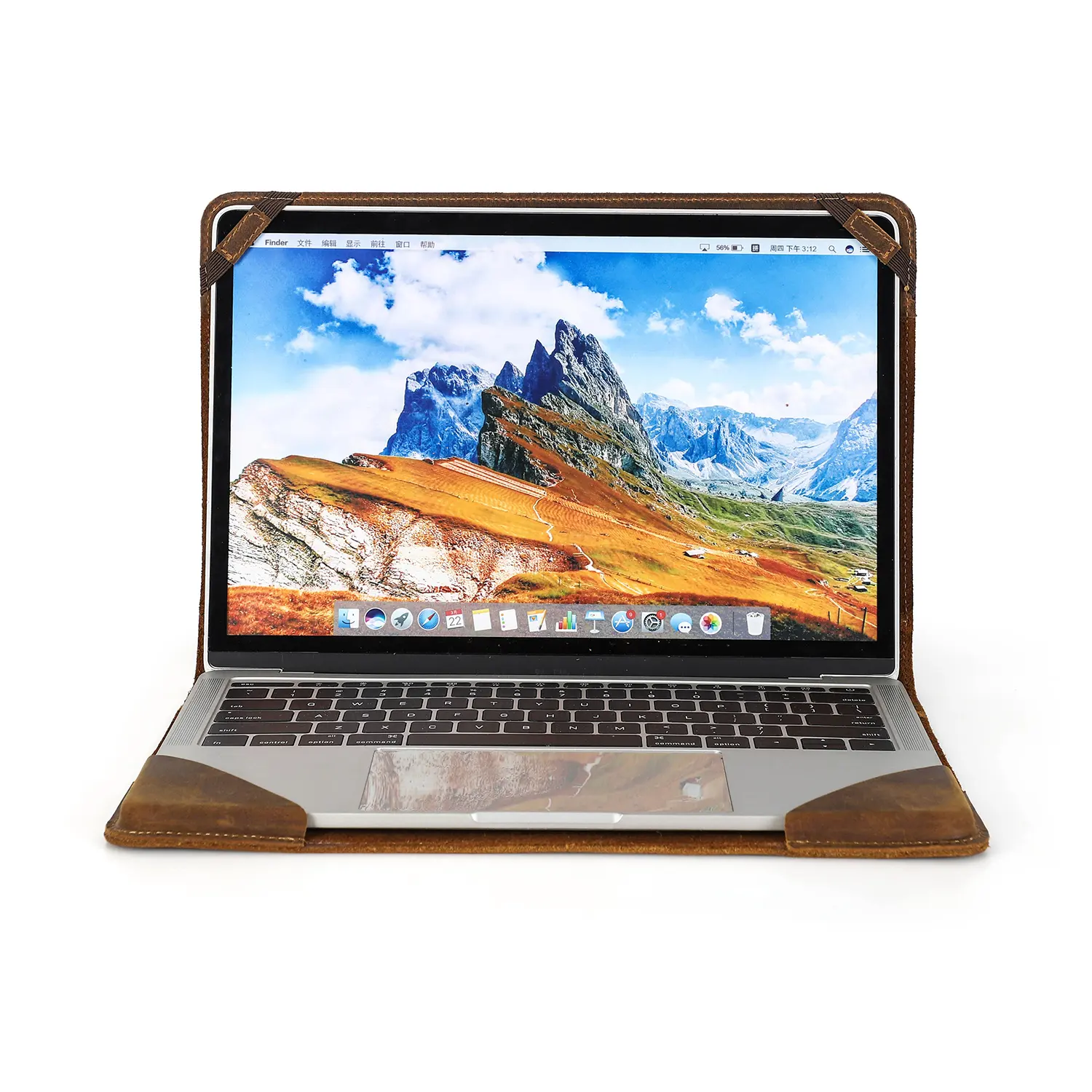 Individuelle Business 13-Zoll-Laptop-Hülle echte Lederschalenhülle Laptop-Abdeckung Schutztüte für Mac Pro Air 13,3 Zoll 15,4 Zoll